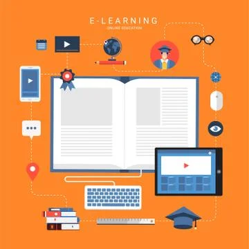 Online corese education Stock Illustration