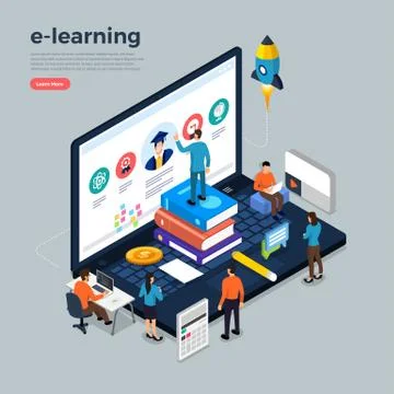 Online corese education Stock Illustration