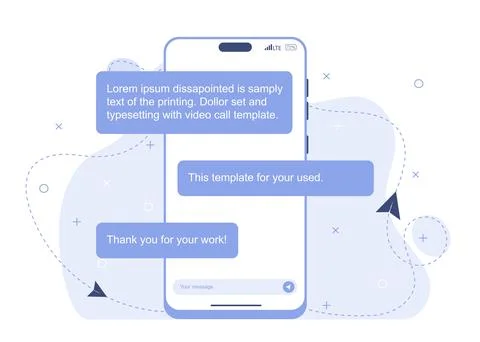 Online correspondence using a smartphone. Communication using devices Stock Illustration