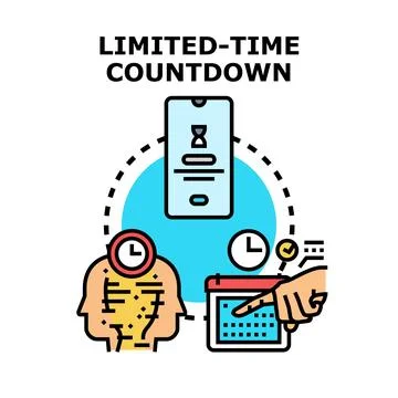 Online countdown timer managing limited time projects Stock Illustration