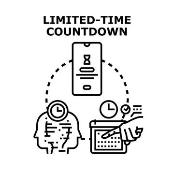 Online countdown timer managing limited time projects Stock Illustration