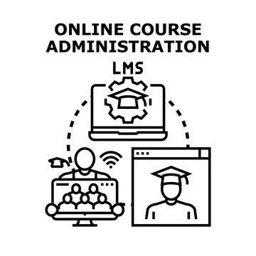 Online course administration lms learning management system Stock Illustration