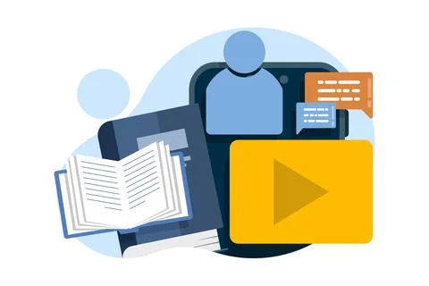 Online course campaign concept, E-learning, online education. Stock Illustration
