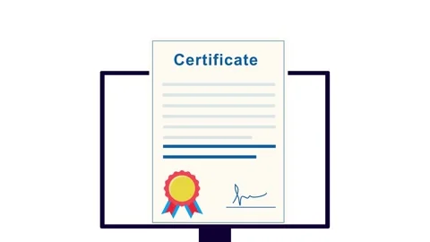 Online course certificate program on digital school education animation Stock Footage 264964157