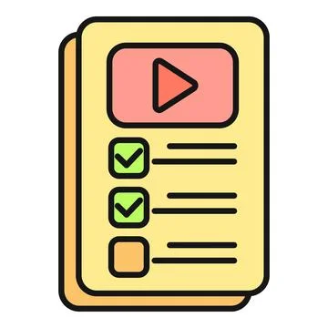 Online course checklist with video tutorial series Stock Illustration