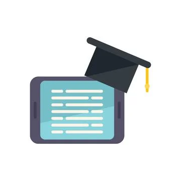 Online course education icon flat vector. Student class Stockillustratie