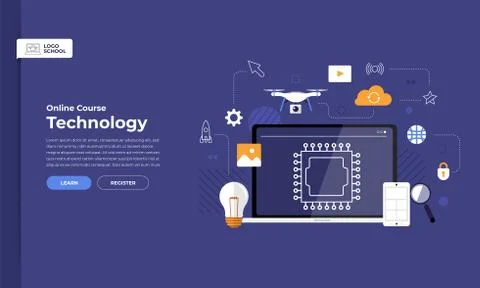 Online course education Stock Illustration