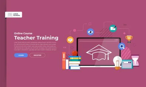 Online course education Stock Illustration