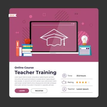 Online course education Stock Illustration
