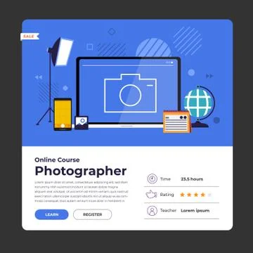 Online course education Stock Illustration