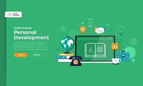Online course education Stock Illustration
