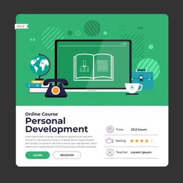 Online course education Stock Illustration