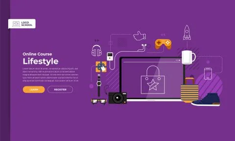 Online course education Stock Illustration