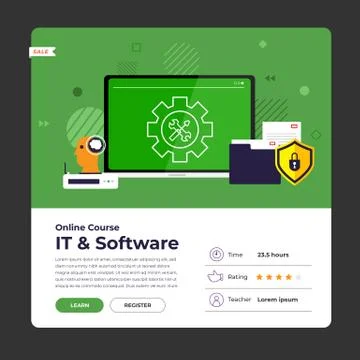 Online course education Stock Illustration