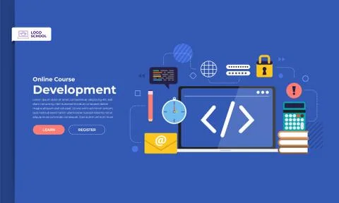 Online course education Stock Illustration