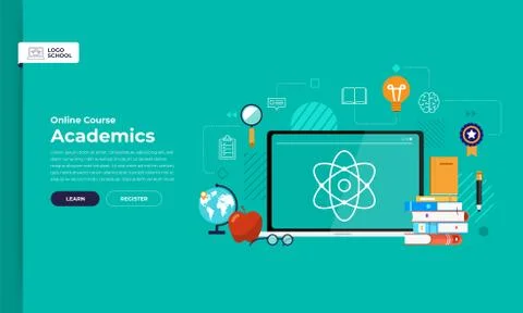 Online course education Stock Illustration