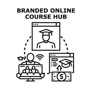 Online course hub learning e learning platform concept Stockillustratie