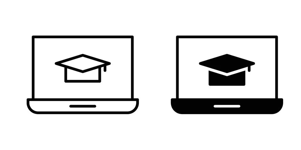 Online course icon for design projects and web UI Stock Illustration