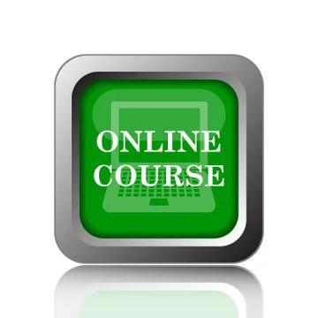 Online course icon. Internet button on black background.. Stock Illustration