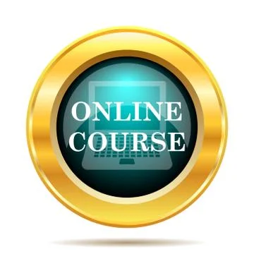 Online course icon. Internet button on white background.. Stock Illustration