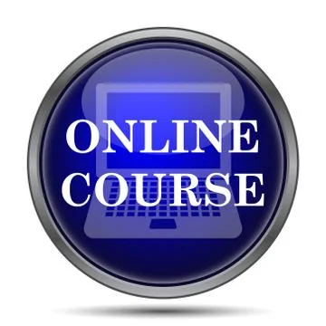 Online course icon. Internet button on white background.. Stockillustratie