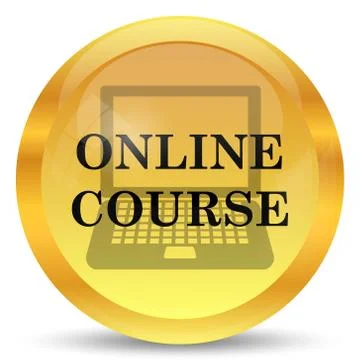 Online course icon. Internet button on white background.. Stockillustratie