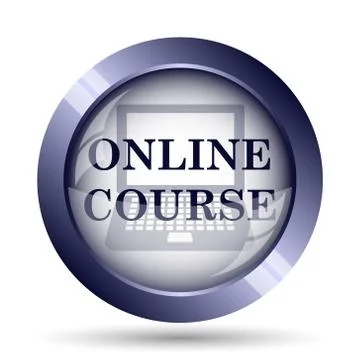 Online course icon. Internet button on white background.. 스톡 일러스트