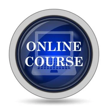 Online course icon. Internet button on white background.. Stock Illustration