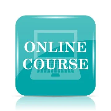 Online course icon. Internet button on white background.. 스톡 일러스트