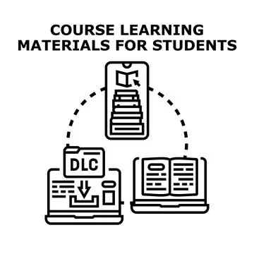 Online course learning materials for students digital education 스톡 일러스트