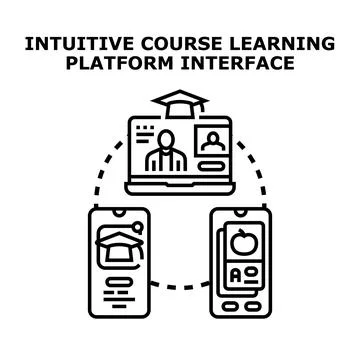 Online course learning platform interface vector concept Illustrazione stock