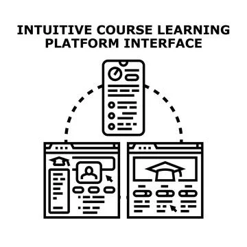Online course learning platform interface design concept 스톡 일러스트
