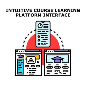 Online course learning platform interface design concept Stock Illustration