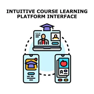 Online course learning platform interface vector concept Stock Illustration
