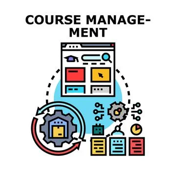 Online course management system developing strategy Illustrazione stock
