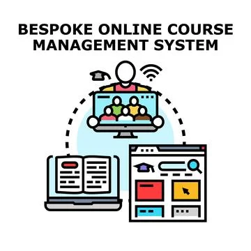 Online course management system facilitating remote learning Stock Illustration