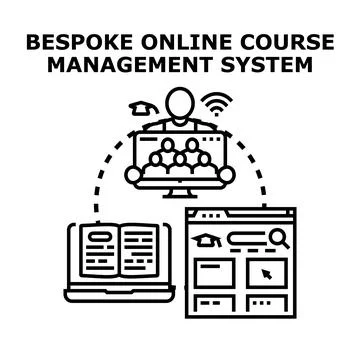 Online course management system facilitating remote learning Stock Illustration