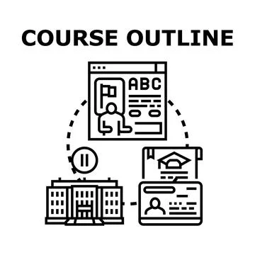 Online course outline curriculum studying concept Ilustración de archivo