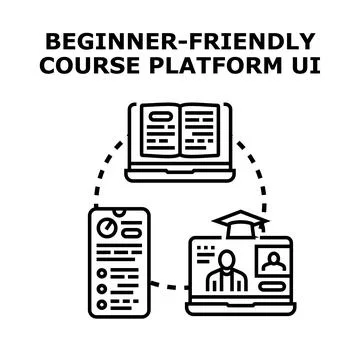 Online course platform ui digital learning concept Stock Illustration