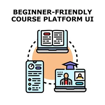 Online course platform ui digital learning concept Stock Illustration