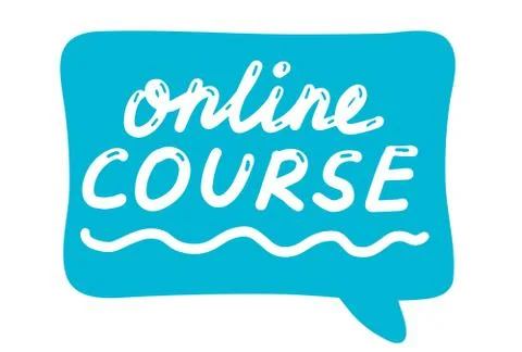 Online course, training education concept. Logo, badge, poster, banner templa Illustrazione stock