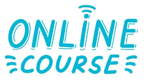 Online course, training education concept. Logo, badge, poster, banner templa Stock Illustration