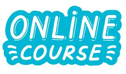 Online course, training education concept. Logo, badge, poster, banner templa Stock Illustration