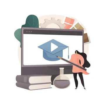 Online courses abstract concept vector illustration. Stockillustratie