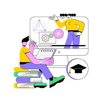 Online courses abstract concept vector illustration. Stock Illustration