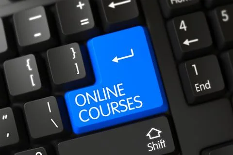 Online Courses CloseUp of Keyboard Illustrazione stock
