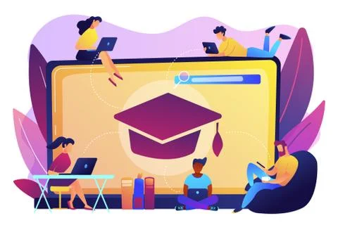 Online courses concept vector illustration. Stock Illustration
