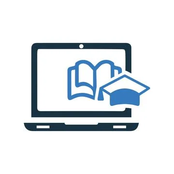 Online, courses icon. Editable vector logo. Stock Illustration