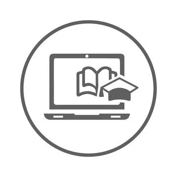 Online, courses icon. Gray vector Illustration. Stock Illustration