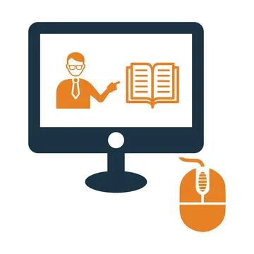 Online, courses icon. Simple color vector. Stock Illustration